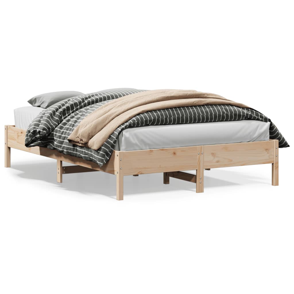 Bed Frame without Mattress 150x200 cm Solid Wood Pine