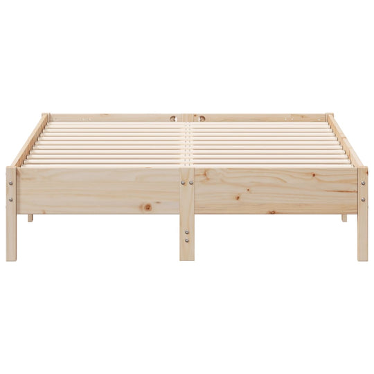 Bed Frame without Mattress 135x190 cm Solid Wood Pine