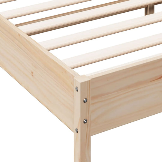 Bed Frame without Mattress 135x190 cm Solid Wood Pine