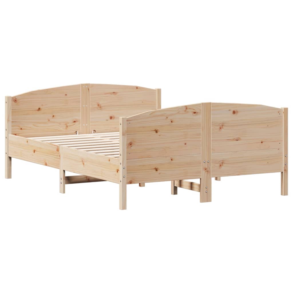 Bed Frame without Mattress 135x190 cm Solid Wood Pine