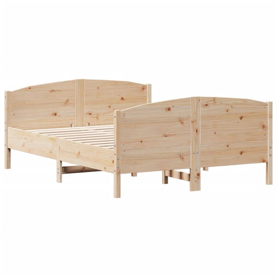 Bed Frame without Mattress 135x190 cm Solid Wood Pine