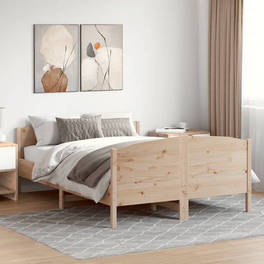 Bed Frame without Mattress 135x190 cm Solid Wood Pine