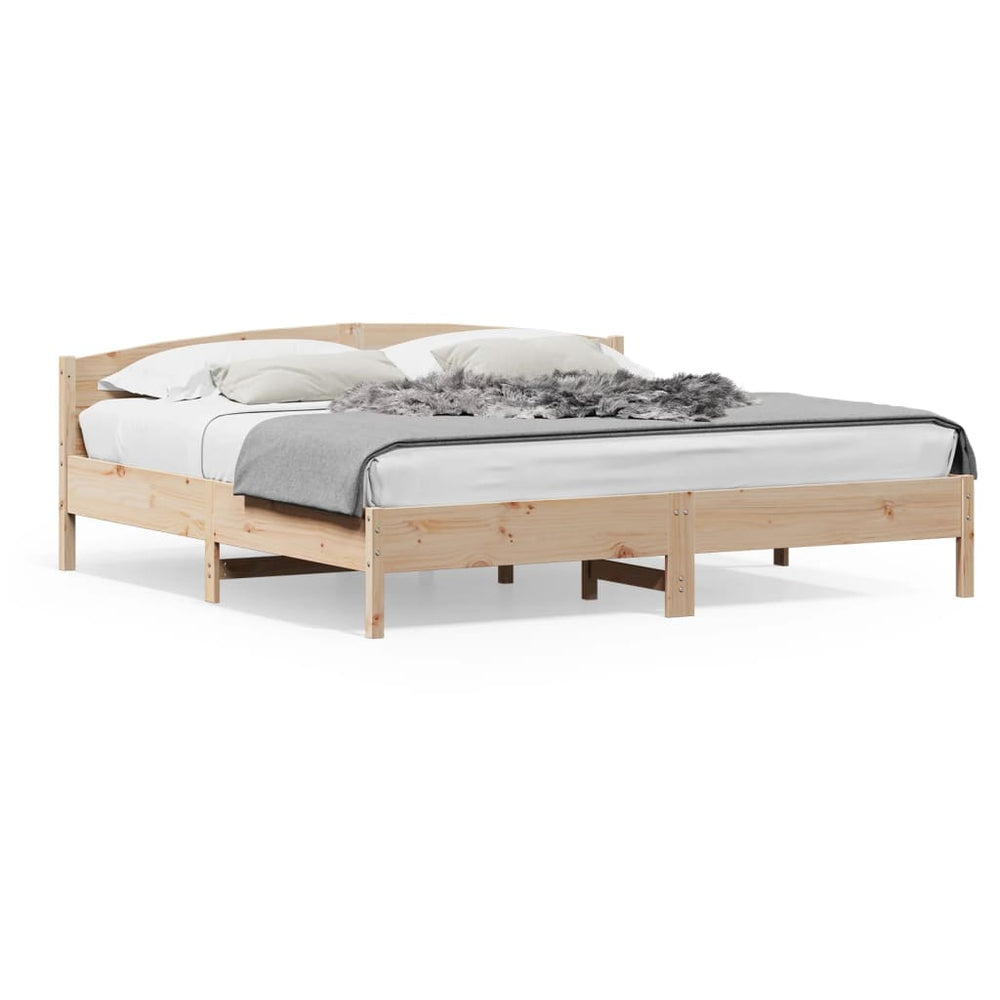 Bed Frame without Mattress 183x203 cm King Solid Wood Pine