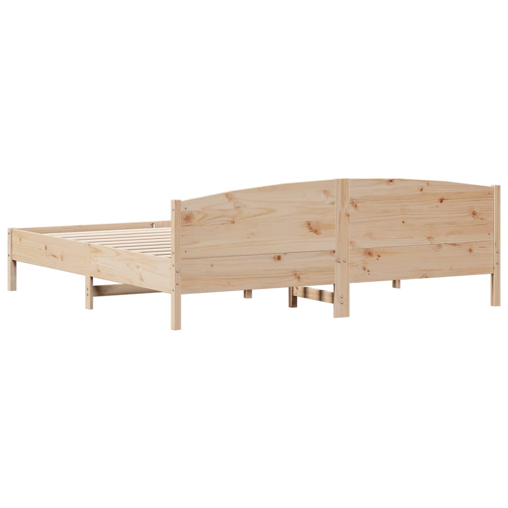 Bed Frame without Mattress 183x203 cm King Solid Wood Pine