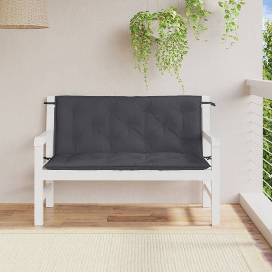 Garden Bench Cushions 2 pcs Melange Anthracite 120x50x7 cm Fabric