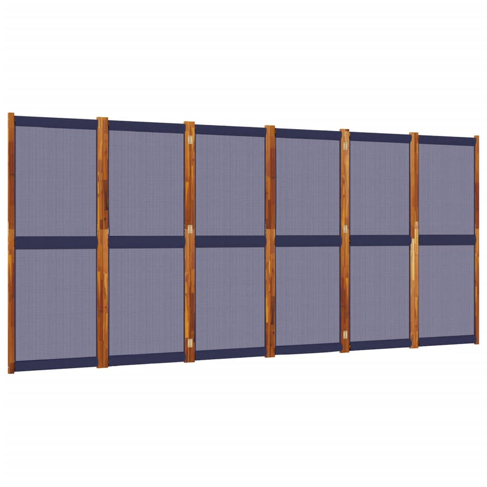 6-Panel Room Divider Dark Blue 420x180 cm