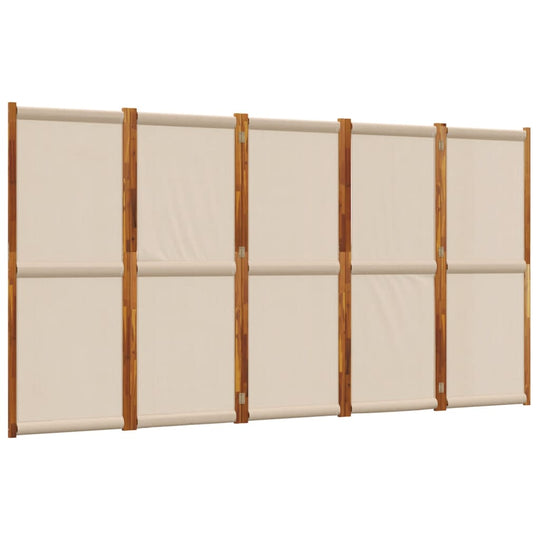 5-Panel Room Divider Taupe 350x180 cm