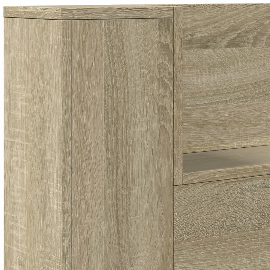 Headboard Cabinet with LED Sonoma Oak 160 cm