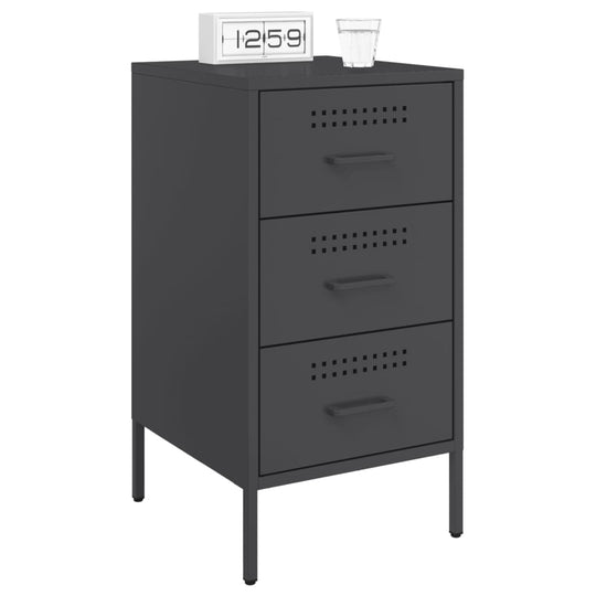 Bedside Cabinets 2 pcs Black 36x39x68 cm Steel