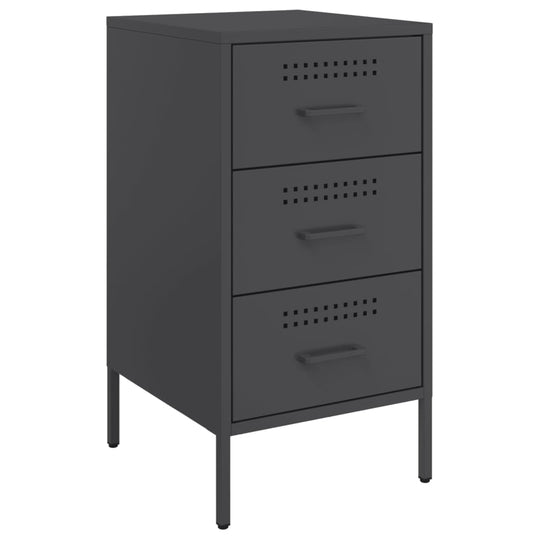 Bedside Cabinets 2 pcs Black 36x39x68 cm Steel