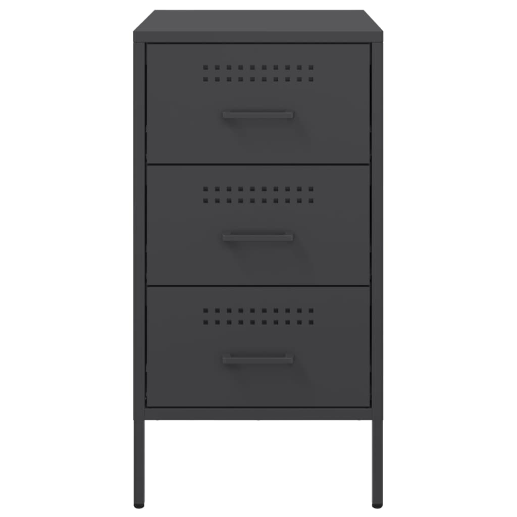 Bedside Cabinets 2 pcs Black 36x39x68 cm Steel