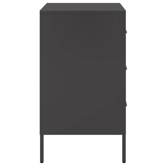 Bedside Cabinets 2 pcs Black 36x39x68 cm Steel