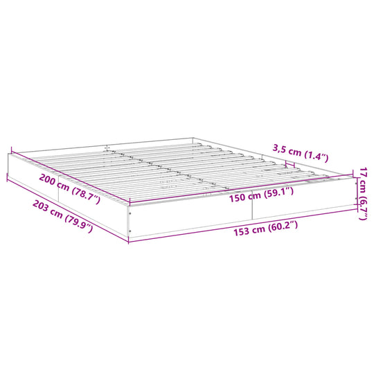 Bed Frame without Mattress White 150x200 cm Engineered Wood