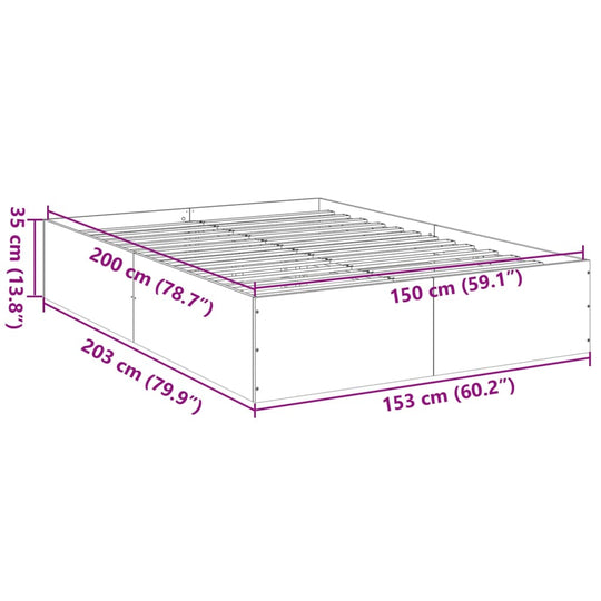 Bed Frame without Mattress White 150x200 cm