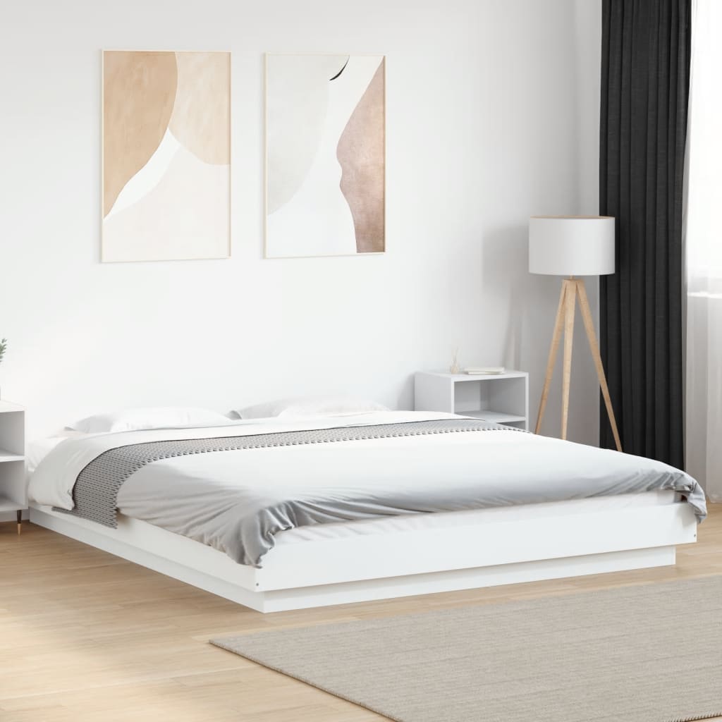 Bed Frame without Mattress White 150x200 cm