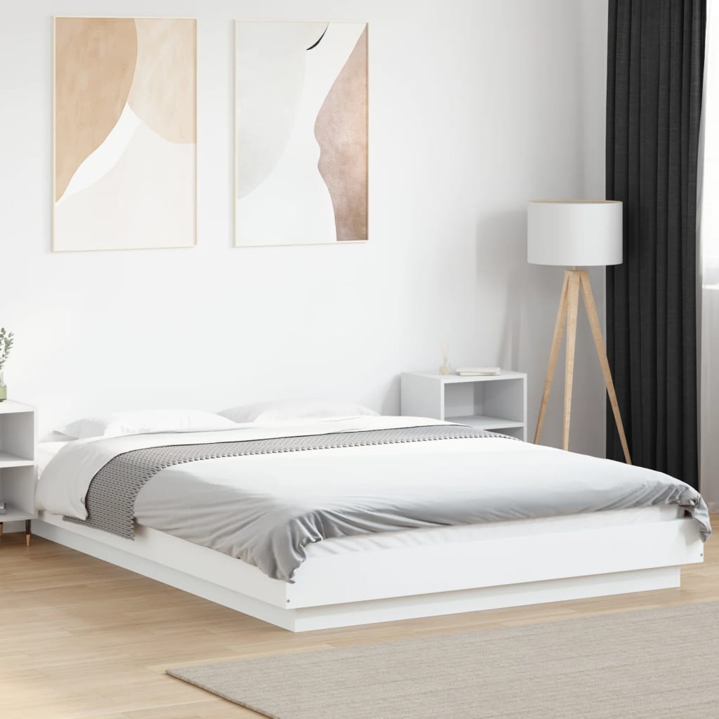 Bed Frame without Mattress White 135x190 cm