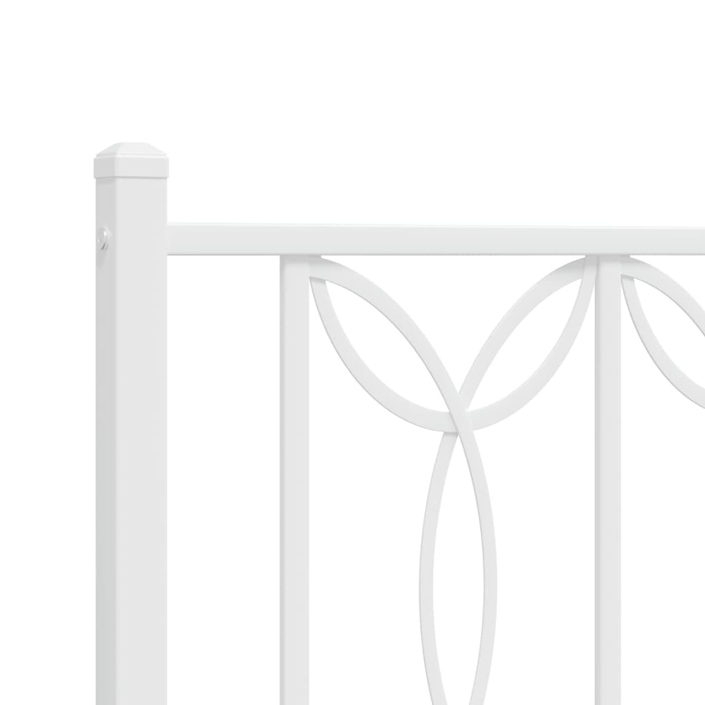 Metal Bed Frame without Mattress with Headboard White 107x203 cm King Single