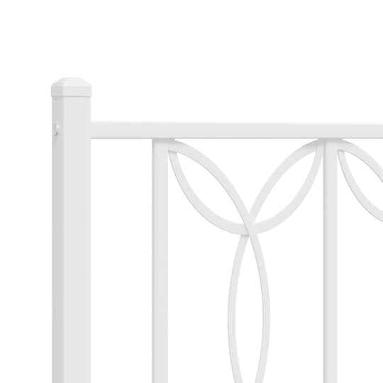 Metal Bed Frame without Mattress with Headboard White 107x203 cm King Single