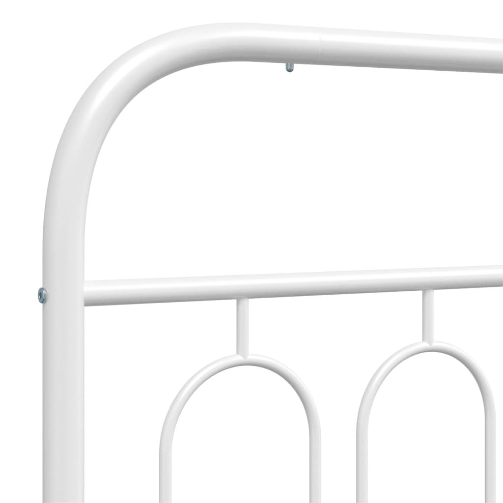 Metal Bed Frame without Mattress with Headboard White 107x203 cm King Single