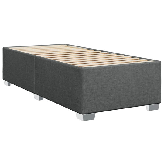 Bed Frame without Mattress Dark Grey 90x190 cm Fabric