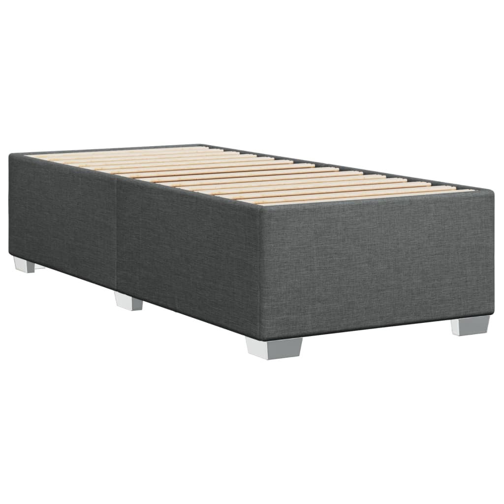 Bed Frame without Mattress Dark Grey 90x190 cm Fabric