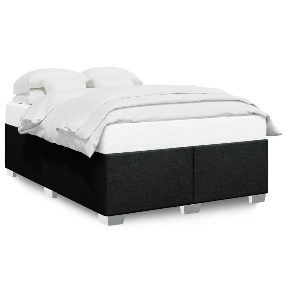 Bed Frame without Mattress Black Double Fabric