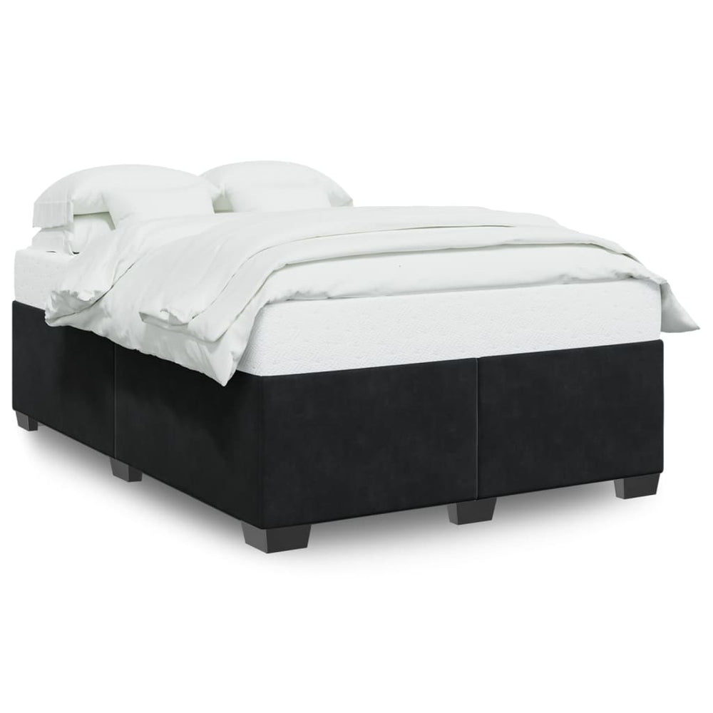 Bed Frame without Mattress Black Queen Velvet