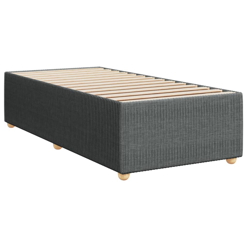 Bed Frame without Mattress Dark Grey 90x190 cm Fabric