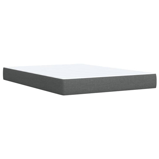 Box Spring Bed with Mattress Light Grey Double Fabric