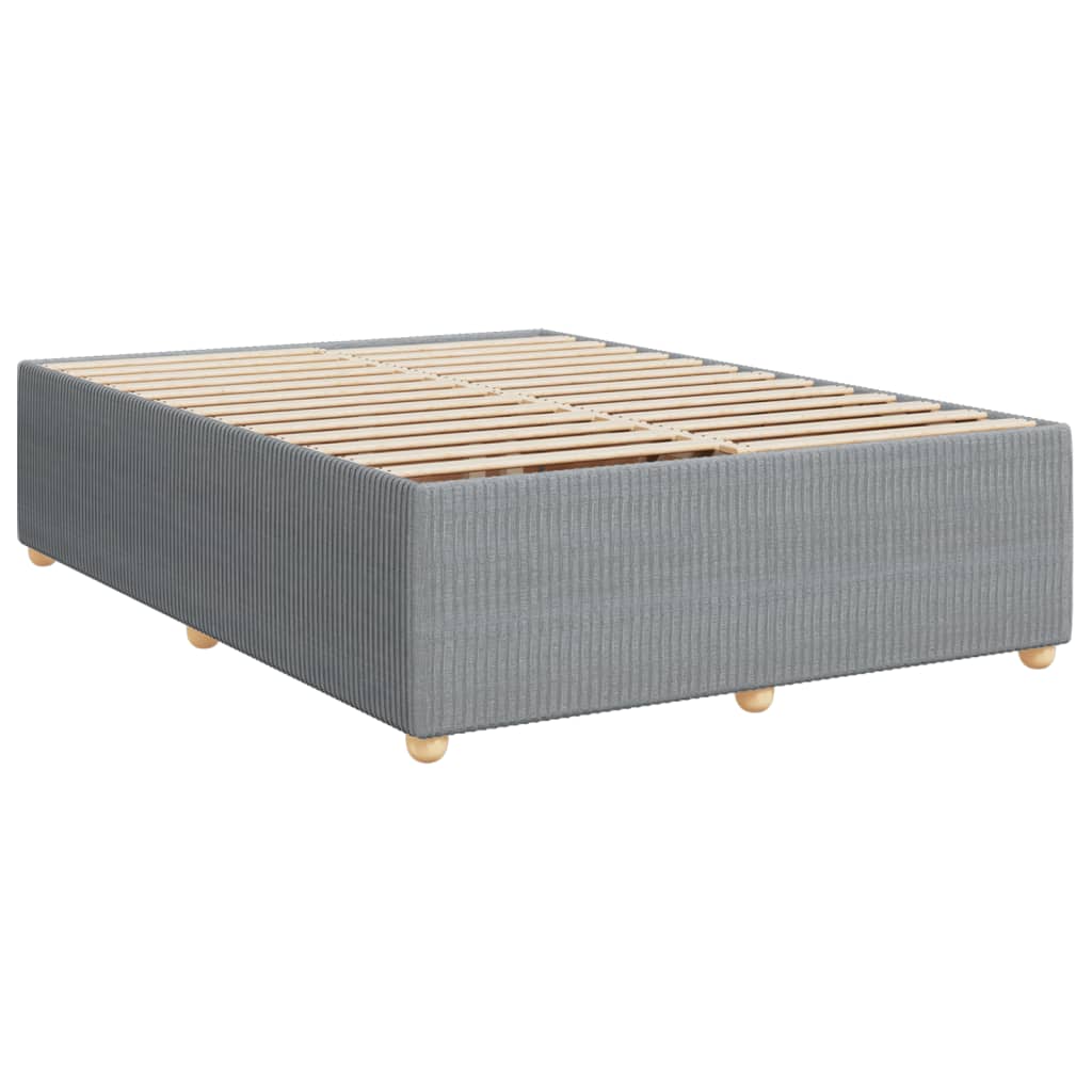 Box Spring Bed with Mattress Dark Grey Double Fabric