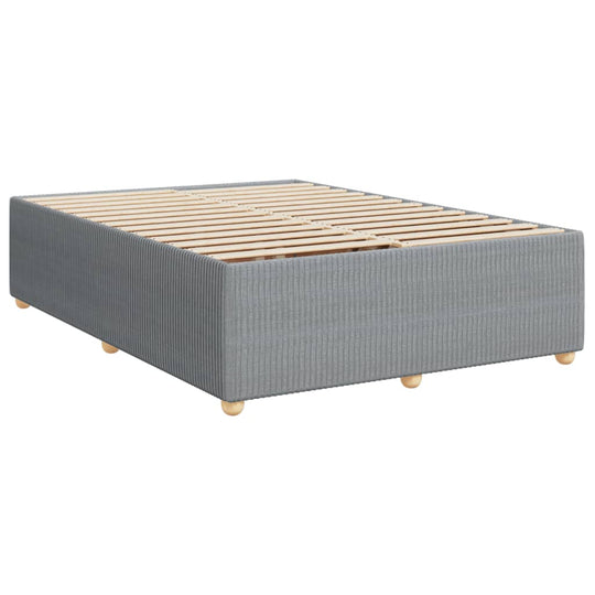 Box Spring Bed with Mattress Dark Grey Queen Fabric