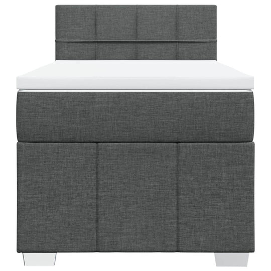 Affordable dark grey king single box spring bed with mattress, offering quality and luxe comfort for DIY setup.