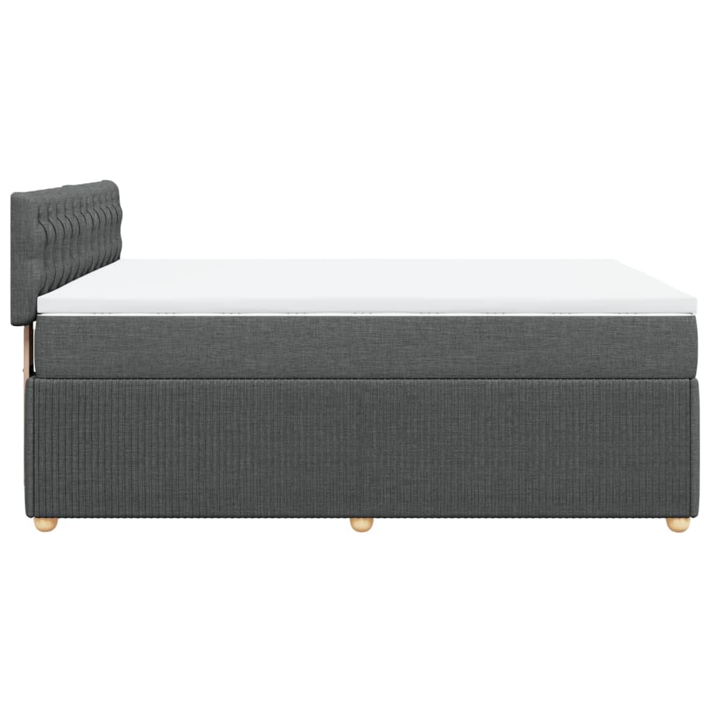 Box Spring Bed with Mattress Light Grey Queen Fabric