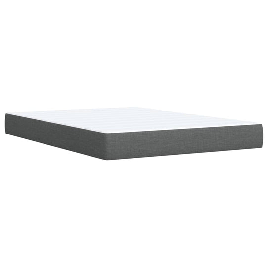 Affordable dark grey queen box spring bed with quality mattress, offering DIY assembly, luxe comfort, and support.