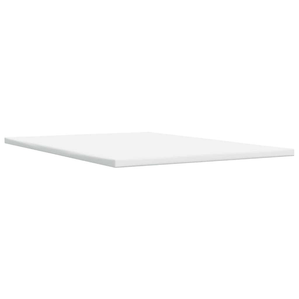 White rectangular foam mattress topper on a white background.