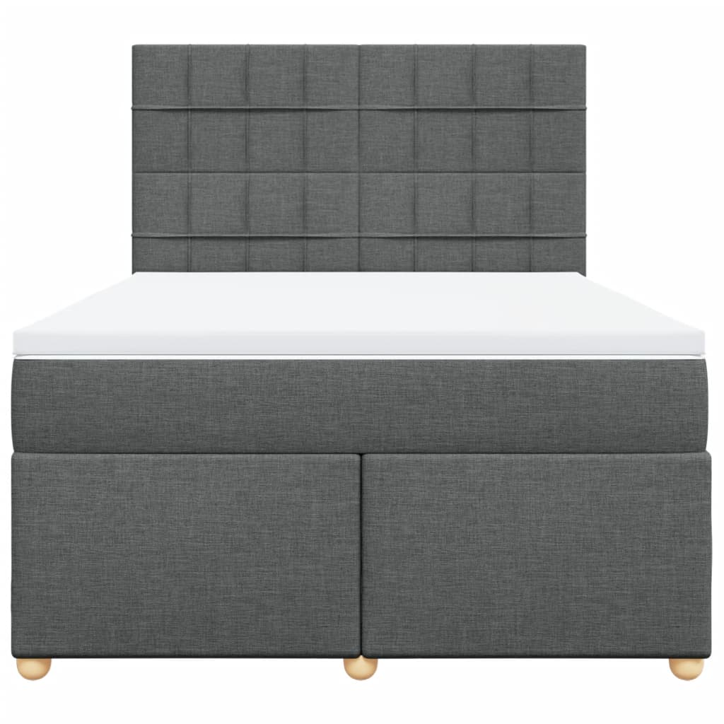 Affordable luxe dark grey queen box spring bed with mattress, quality DIY setup for comfort and support.