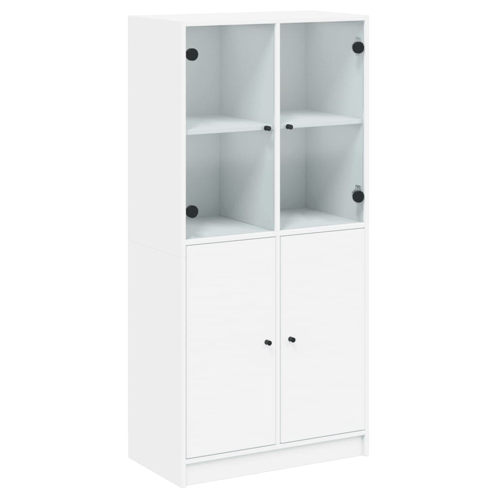 Highboard With Doors White 68X37X142 Cm Engineered Wood