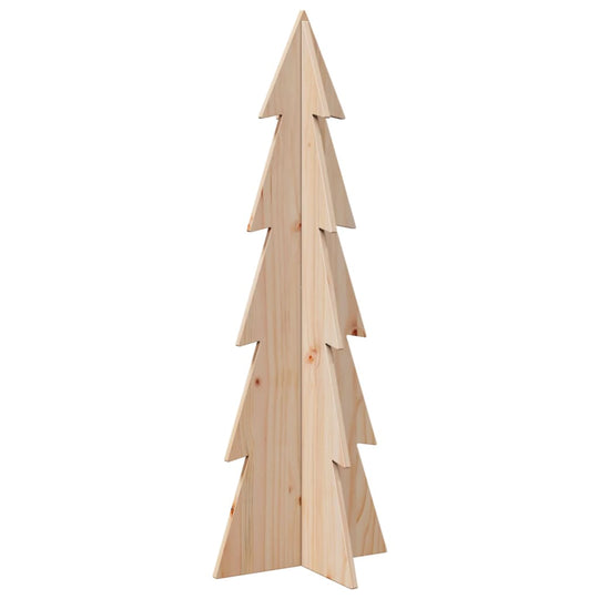 Wooden Christmas tree for decoration, 112 cm, solid pine wood. Affordable and quality, adds rustic charm to any festive setting.