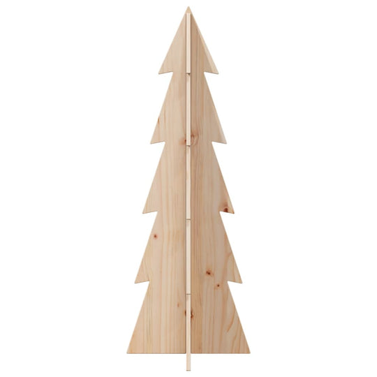 Wooden Christmas tree for decoration made from solid pine wood. Quality and affordable rustic charm, perfect for holiday ambience. 112 cm tall.