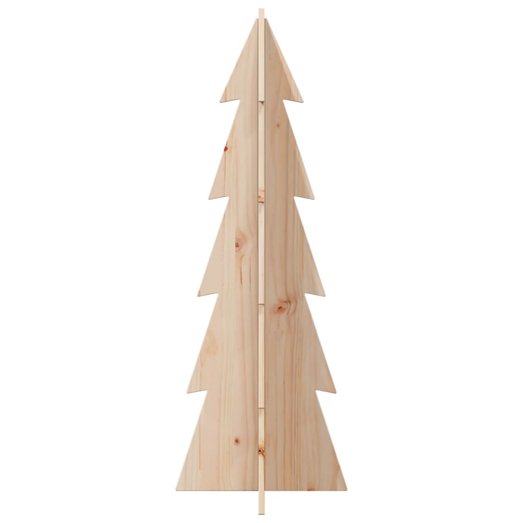 Wooden Christmas tree for decoration 112 cm solid wood pine, highlighting rustic and unique charm, ideal for home and office festive decor.