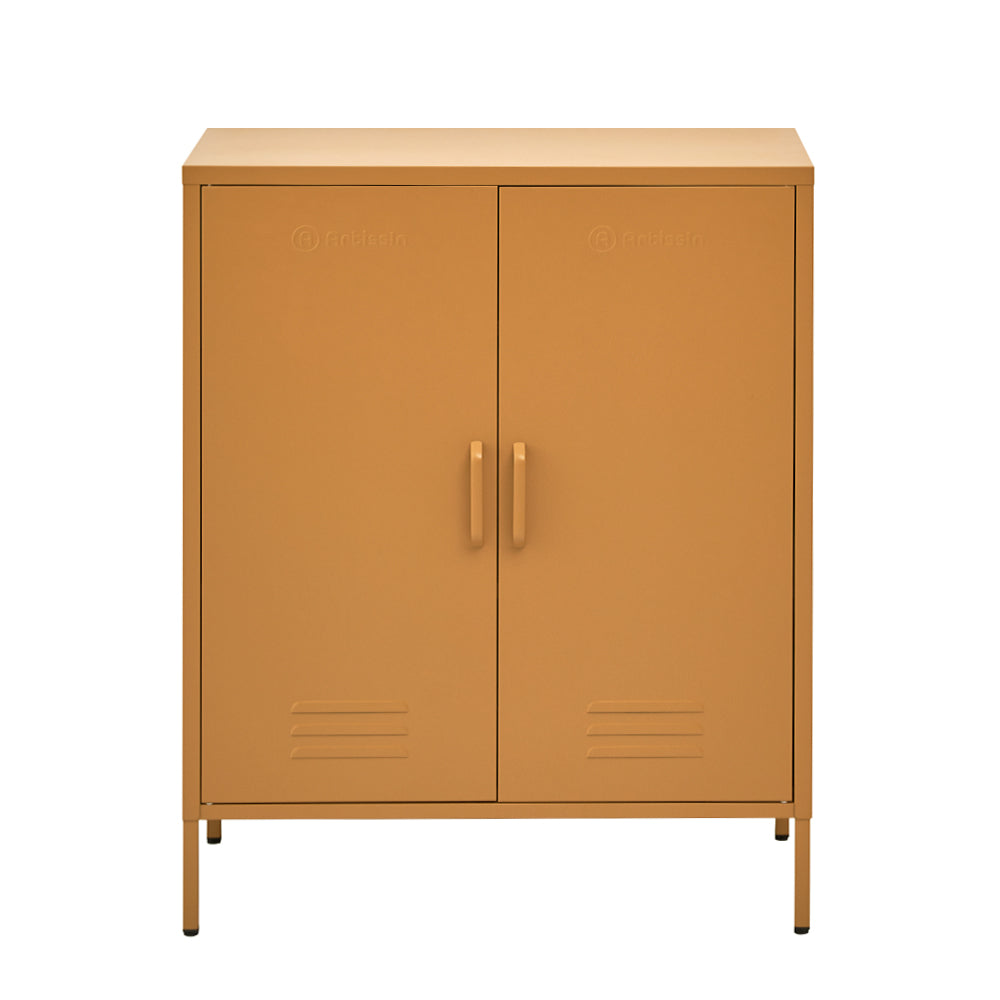 ArtissIn Buffet Sideboard Metal Cabinet in SWEETHEART Yellow - Modern and functional storage solution for home decor.