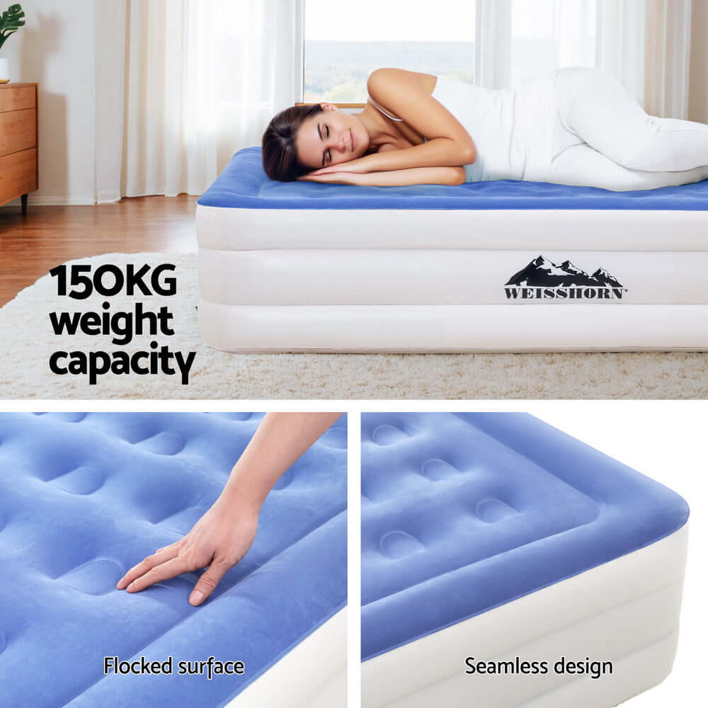 _label_, DSZ Product, feed-cond-new, feed-sl-free shipping, free-shipping, newWeisshorn Air Mattress Single Inflatable Bed 46Cm Cube Airbed - Premium Outdoor Recreation > Camping > Inflatable Mattresses from Weisshorn ! Shop Online Buy Now at S & D's Value Store Family Business Best Customer Service_label_, DSZ Product, feed-cond-new, feed-sl-free shipping, free-shipping, new