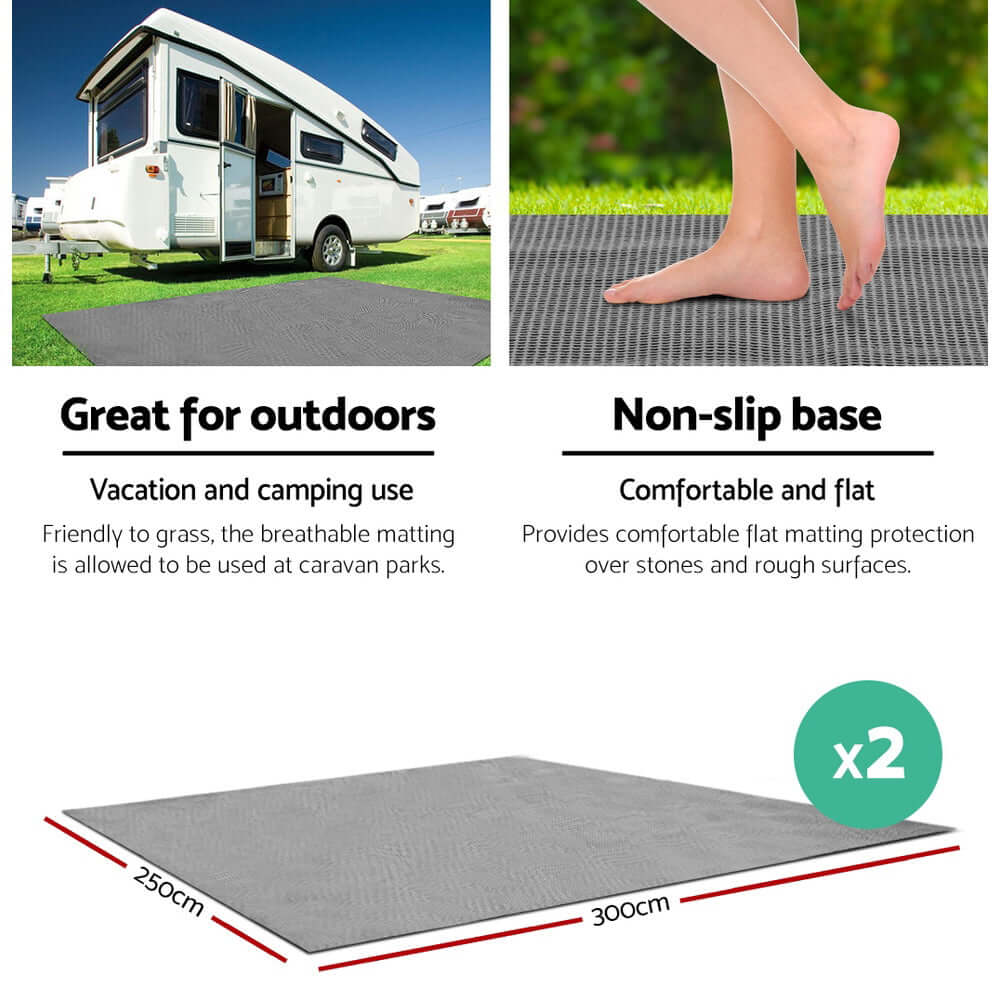 _label_, DSZ Product, feed-cond-new, feed-sl-free shipping, free-shipping, newWeisshorn 3M X 2.5M Annex Matting Floor Mats Mesh Caravan Camping Annexe 2Pcs - Premium Outdoor Recreation > Camping > Caravan Accessories from Weisshorn ! Shop Online Buy Now at S & D's Value Store Family Business Best Customer Service_label_, DSZ Product, feed-cond-new, feed-sl-free shipping, free-shipping, new