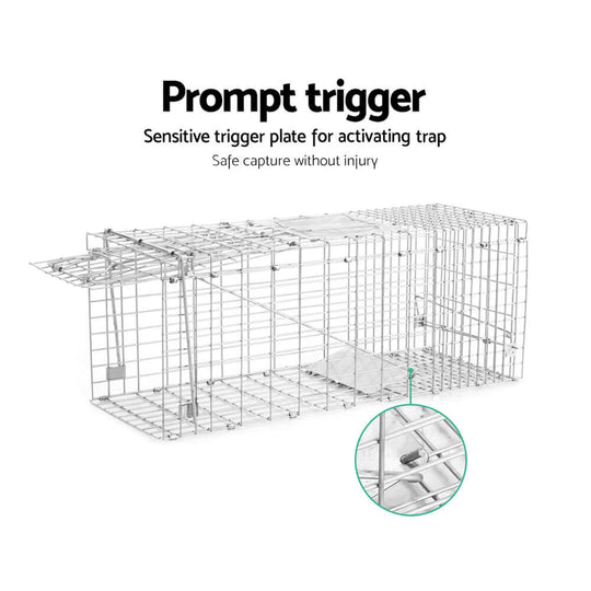 Gardeon animal trap cage showing prompt trigger mechanism for safe and humane capture of animals without injury