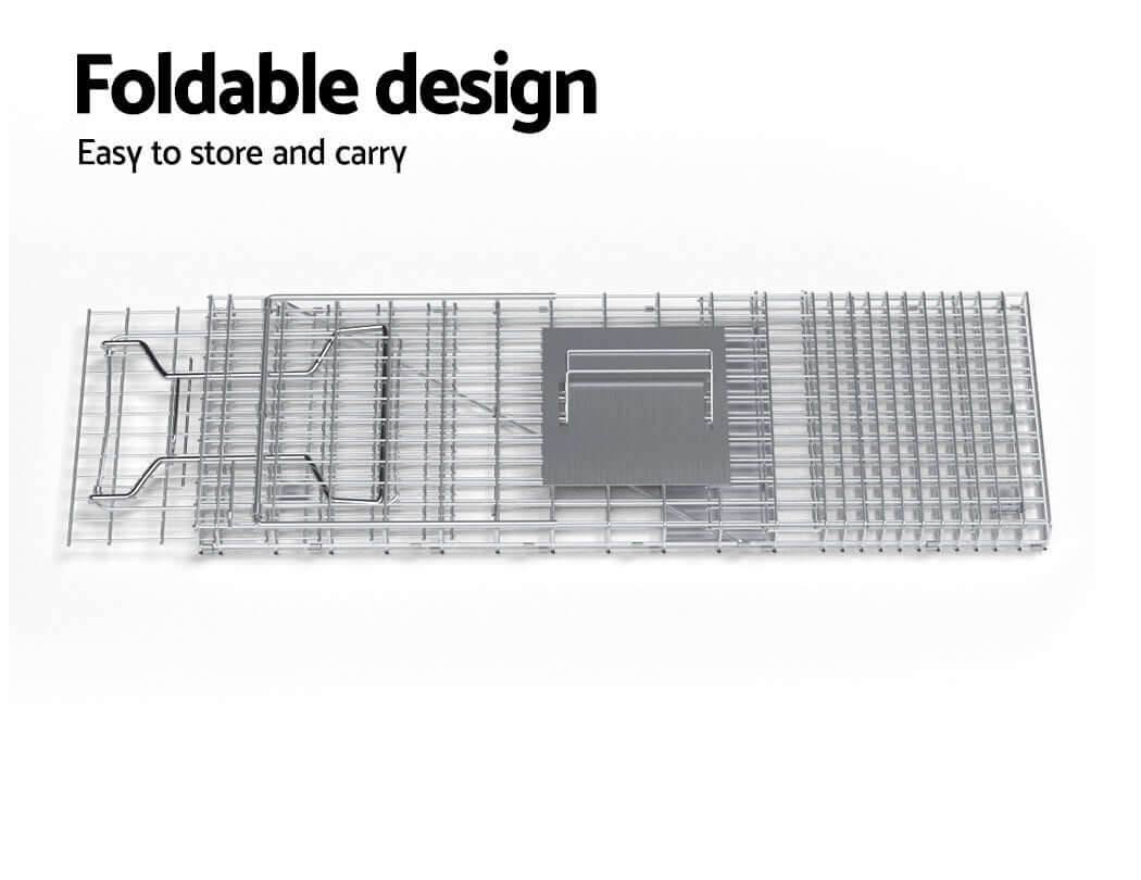 Foldable design of the Gardeon humane animal trap, easy to store and carry for DIY pest control.