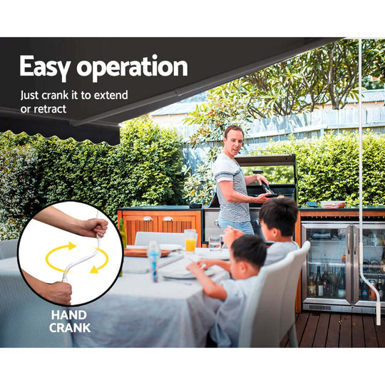 DSZ Product, feed-cond-new, feed-sl-DSZ Freight Payable, newInstahut Retractable Folding Arm Awning Manual Sunshade 2.5M X 2M Grey - Premium Home & Garden > Shading > Awnings from Instahut ! Shop Online Buy Now at S & D's Value Store Family Business Best Customer ServiceDSZ Product, feed-cond-new, feed-sl-DSZ Freight Payable, new