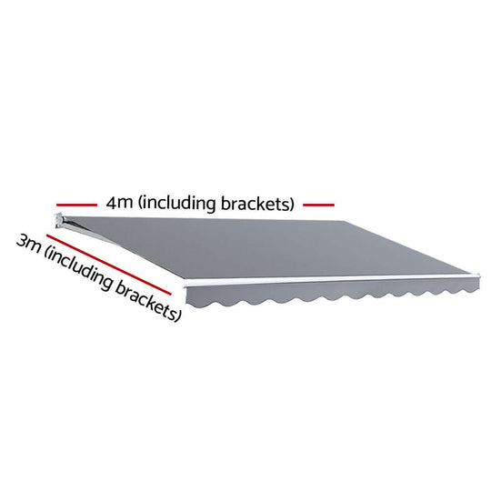 DSZ Product, feed-cond-new, feed-sl-DSZ Freight Payable, newInstahut Retractable Folding Arm Awning Manual Sunshade 4M X 3M Pearl Grey - Premium Home & Garden > Shading > Awnings from Instahut ! Shop Online Buy Now at S & D's Value Store Family Business Best Customer ServiceDSZ Product, feed-cond-new, feed-sl-DSZ Freight Payable, new