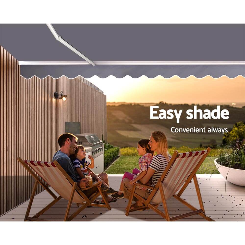 DSZ Product, feed-cond-new, feed-sl-DSZ Freight Payable, newInstahut Retractable Folding Arm Awning Manual Sunshade 4M X 3M Pearl Grey - Premium Home & Garden > Shading > Awnings from Instahut ! Shop Online Buy Now at S & D's Value Store Family Business Best Customer ServiceDSZ Product, feed-cond-new, feed-sl-DSZ Freight Payable, new