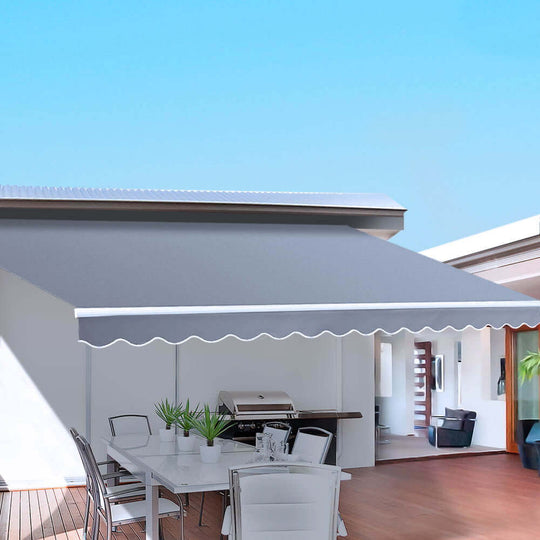 DSZ Product, feed-cond-new, feed-sl-DSZ Freight Payable, newInstahut Retractable Folding Arm Awning Manual Sunshade 4M X 3M Pearl Grey - Premium Home & Garden > Shading > Awnings from Instahut ! Shop Online Buy Now at S & D's Value Store Family Business Best Customer ServiceDSZ Product, feed-cond-new, feed-sl-DSZ Freight Payable, new