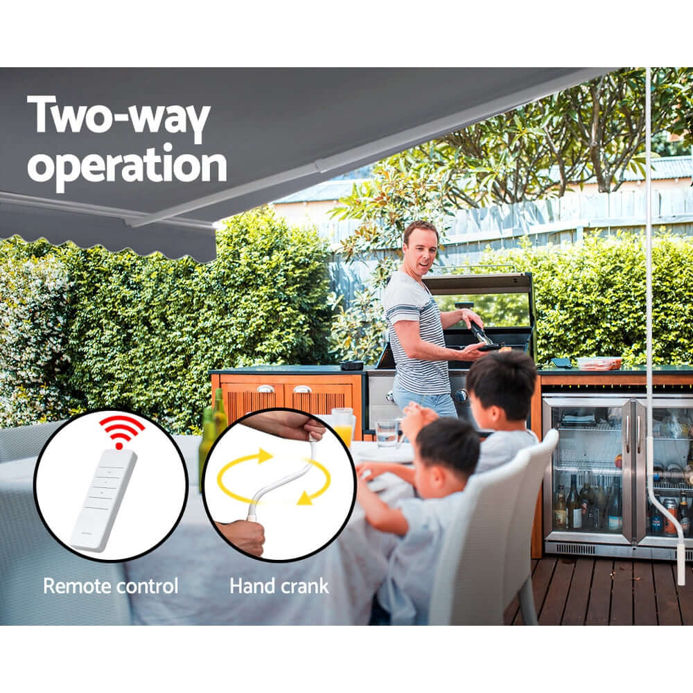 DSZ Product, feed-cond-new, feed-sl-DSZ Freight Payable, newInstahut Retractable Folding Arm Awning Motorised Sunshade 4M X 2.5M Pearl Grey - Premium Home & Garden > Shading > Awnings from Instahut ! Shop Online Buy Now at S & D's Value Store Family Business Best Customer ServiceDSZ Product, feed-cond-new, feed-sl-DSZ Freight Payable, new